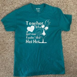 Gildan Teal T-Shirt with Hei Hei Design